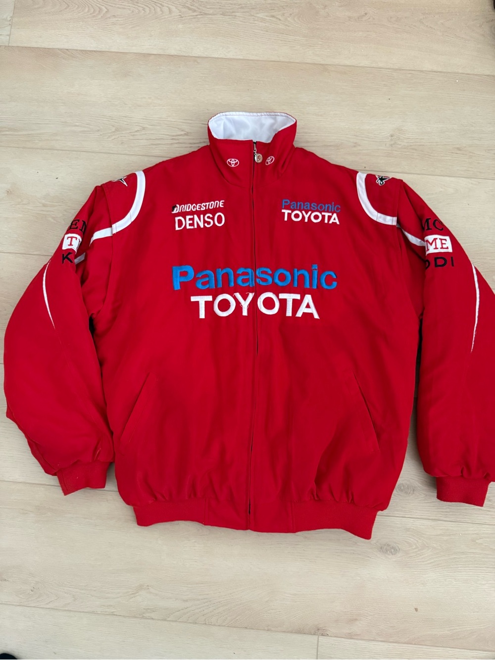 Toyota Panasonic Racing Jacket Red Embroidered Motorsport F1 Sponsor Jacket XXL